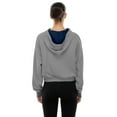 thumbnail image 5 of Women's New Era  Heather Gray New York Yankees Reversed Out French Terry Quarter-Zip Banded Crop Hoodie, 5 of 5