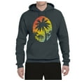 thumbnail image 2 of Tropical Palm Trees Silhouettes with Sunset | Mens Pop Culture Hooded Sweatshirt Graphic Hoodie, Charcoal, X-Large, 2 of 4