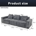 thumbnail image 3 of Leumius 82" 3 Seater Modular Cloud Sofa,Corduroy Upholstered Boneless Couch with Pillow Back Support Armrest,Fluffy Cloud Couches for Living Room Bedroom,No Assembly Required,Dark Gray, 3 of 11