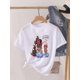 thumbnail image 1 of Camiseta de manga corta con estampado de árbol para mujer, blusa bonita de los años 90, ropa de Navidad, camiseta estampada, 1 of 5