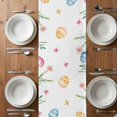 thumbnail image 4 of Spring Bunny Easter Table Runner 90 Inches Long,Floral Botanical Colorful Eggs Cotton Linen Table Runners Dresser Scarves,Decorative Tabletop Scarf Furniture Cover for Home Dinner Party 13"x90", 4 of 8