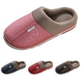 thumbnail image 5 of Slippers for Women,Slippers Couple Autumn Winter Solid Color Leather Warm Padded for Cozy Indoor,Womens Slippers,Z04 Pink,38, 5 of 9