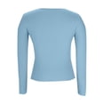 thumbnail image 4 of vigerkar Womens Long Sleeve Shirts Blouses Fall Fashion Ribbed Basic Tops Winter Clothes (Light Blue, S), 4 of 6