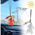 thumbnail image 3 of 6pcs duck car accessories UV color-changing duck creative pendant cute roast duck creative car interior decoration UV temperature reminder, 3 of 4