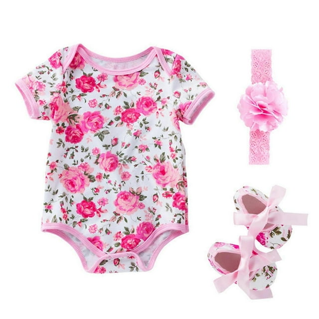 Baby Clothes Girl Costume Cotton Outfit Romper Assorted Dressing 1 Set