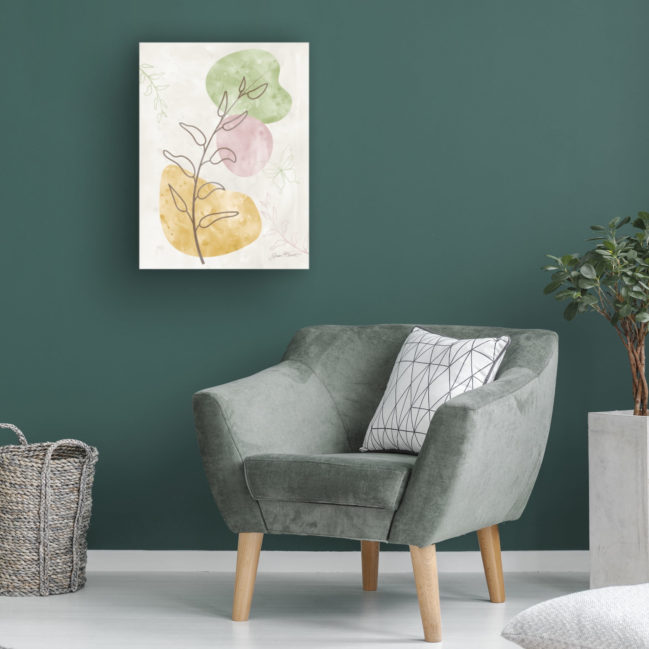 Canvas Wall Art - Jean Plout 'Organic Abstract 3' Wall Art for Living Room, Bedroom, or Office Décor by Trademark Fine Art - 14 x 19 Inches