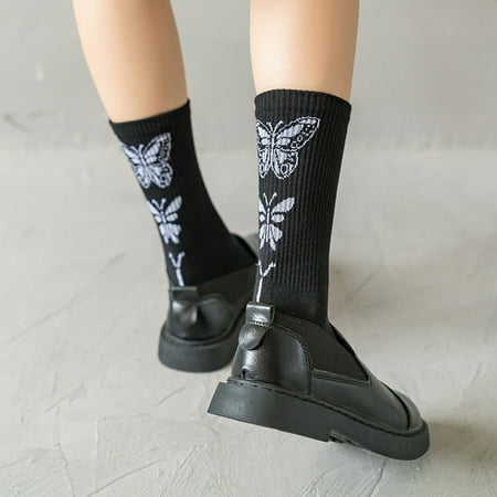 

Raeneomay Socks for Women Deals Clearance Fashion Retro Butterfly Female Socks