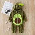 thumbnail image 2 of Baby Boy Girl Halloween Avocado Costume Velvet Fruit Hooded Romper Bodysuit Long Sleeves Hoodie Jumpsuits Cute Fall Outfits, 2 of 7