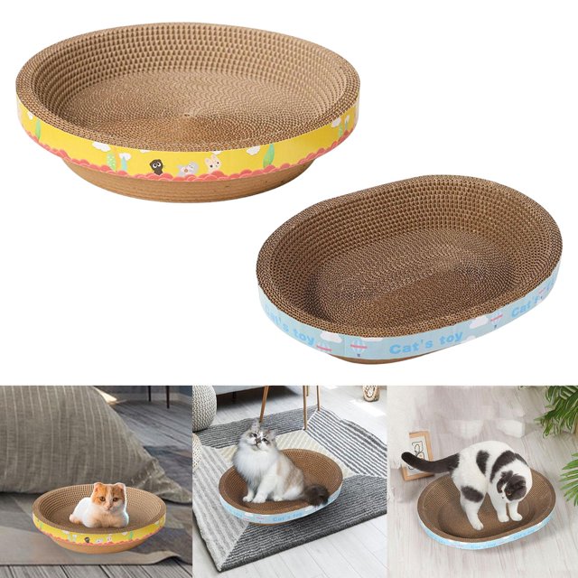 2 Uds. Rascador para Gatos, Rascador de Cartón para Cama, Nido Resistente Al Desgaste, Sofá, Almohadilla para Rascar para Gatos Pequeños, Me 40cmx30cmx9cm Azul 50cmx12cm Amarillo Salvador Almohadilla para rascar gatos