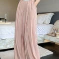 thumbnail image 5 of Plebaso Womens Silk Wide Leg Pants Loose Solid Color High Waist Drape Pants Ladies Casual Long Trousers, 5 of 5