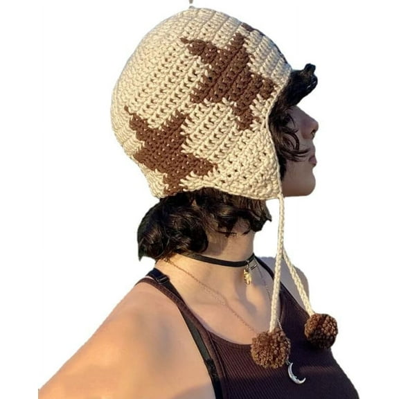 YooGuoGuo Crochet Hats for Women Stars Beanie Y2k Vintage Beanies Hat Grunge Accessories Emo Slouchy Warm Star Knitted