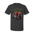 thumbnail image 2 of Wild Bobby, Smokin & Strokin Vintage Red Hot Rod and Motorcyle Cars and Trucks Men's Graphic T-Shirt, Charcoal, 4XL, 2 of 3