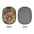 thumbnail image 2 of Pofeuu Colrful Tropical Leaves Print Silicone Pot Mat Mitten With Hanging Loop Heat Resistant Oven Mitts Non-Slip Bbq Baking Smoking Potholders, 2 of 7