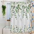 thumbnail image 6 of Green Eucalyptus Leaf Shower Curtain, Spring Country Farmhouse Plants Leaves Waterproof Shower Curtain Set with 12 Hooks Lightweight Bath Curtains Fabric Bathroom Decor 72x72 Inches, 6 of 9