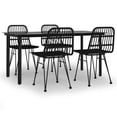 thumbnail image 2 of Bowery Hill Contemporary Powder-Coated Garden Dining Set in Black, 2 of 15