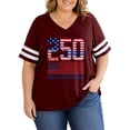 thumbnail image 5 of SIYUDAN Women America's 250th Anniversary T-Shirt Plus Size V Neck Short Sleeve Independence Graphic Tshirts Shirts for Women Women's Shirts, Size XXL, 5 of 5