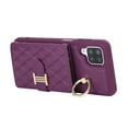 thumbnail image 4 of ELEHOLD Wallet Crossbody for Samsung Galaxy A12 Case with Lanyard Wrist Strap Credit Card Holder, PU Leather Protective Phone Case with Ring Holder,Deep Purple, 4 of 5