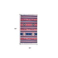 thumbnail image 3 of HomeRoots 552842 5 x 7 ft. Southwestern Handmade Rectangle Area Rug with Fringe, Pink & Blue, 3 of 5