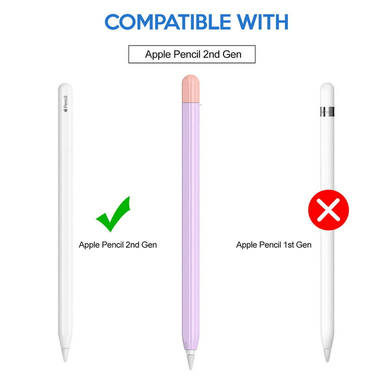 Apple Pencil 2 Case, Comfortable Grip Perfect Fit Silicone Holder Cover  Sleeve Accessories GMYLE Only Compatible for Apple Pencil 2nd Generation