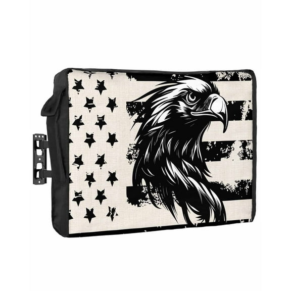 Outdoor Tv Cover 50 To 55 Inch, Independence Day Black Eagle American Flag Graffiti Vintage Waterproof And Weatherproof Tv Covers Tv Display Protectors For Outside Flat Screen Tv 30x19x4.5In