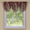 thumbnail image 1 of Cortinas de ventana con cenefa tipo cascada Achim Ombre, color burdeos, 1 of 6