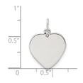 thumbnail image 2 of 925 Sterling Silver Solid Polished Small Love Heart Charm 20x15mm Wide Pendant Necklace for Women, 2 of 2