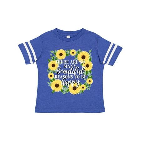 

Inktastic There are so many Beautiful Reasons To Be Happy with sunflower wreath Gift Toddler Boy or Toddler Girl T-Shirt