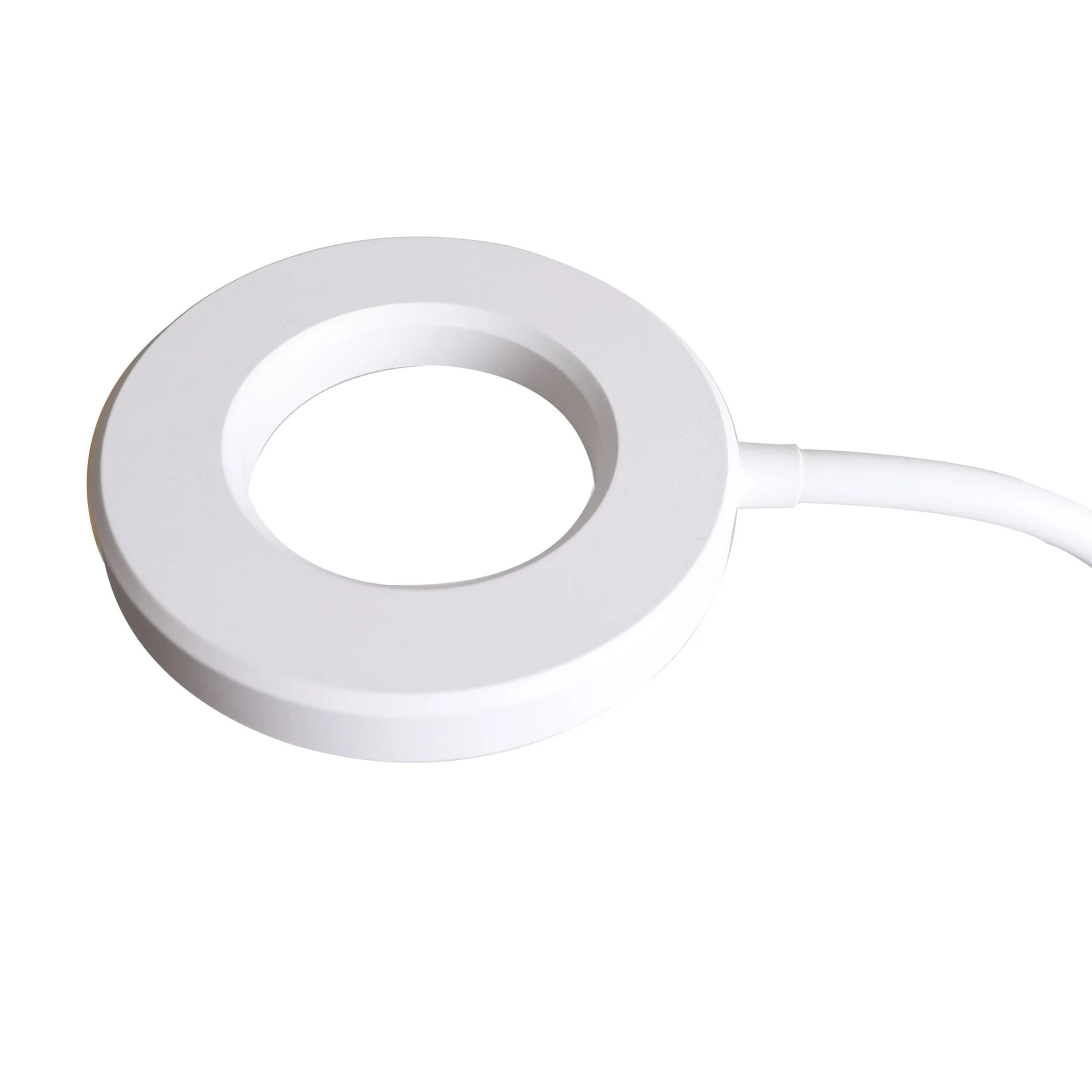 Mainstays LED Ring Light Gooseneck Clip Lamp, White Matte Finish
