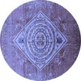 thumbnail image 1 of Ahgly Company Indoor Round Oriental Blue Industrial Area Rugs, 8' Round, 1 of 4