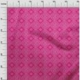 thumbnail image 2 of oneOone Viscose Chiffon Fuschia Pink Fabric Geometric Bandhani Sewing Material Print Fabric By The Yard 42 Inch Wide, 2 of 4