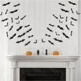 thumbnail image 3 of 120pcs Halloween Bats Decorations Outdoor Indoor, Halloween Party Supplies, 3D Bat Stickers for Wall Window Home Kitchen Scary Decor (4 Sizes, Black), 3 of 8