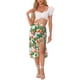 thumbnail image 2 of Faldas hawaianas para mujeres INSPIRE CHIC 2024, falda tropical con fruncido frontal y abertura en S, verde, para la playa de verano, 2 of 6