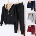 thumbnail image 6 of Lovskoo 2024 2 Pcs Outfits Women's Fleece Sherpa Lined Sweatsuits Long Sleeve Hoodie And Sweat Pants Winter Warm Tracksuit Set Black, 6 of 6