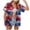 Dark Blue, variant on Women American Flag Shirts Patriotic Camp Shirt 4th of July Tops USA Flag Red White Blue Top Button Up Plus Size (Brick Red, L)