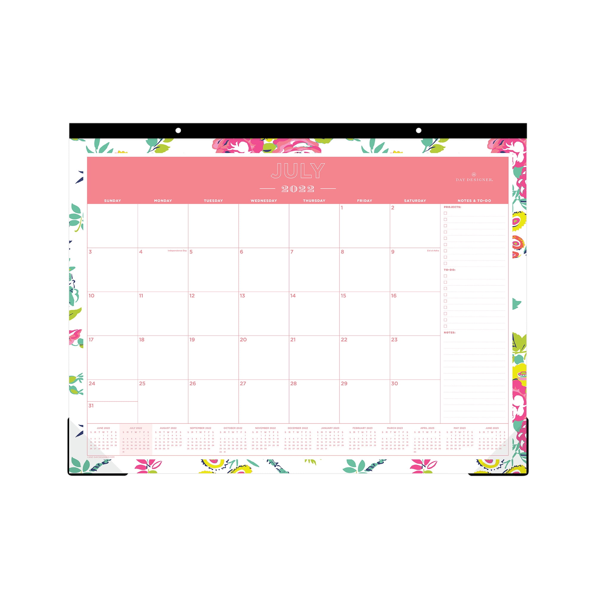 Day Designer Academic Monthly Desk Calendar, 22" x 17", Peyton White