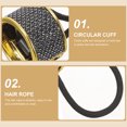 thumbnail image 3 of COMPUKAS 2-Pack Decorative Round Elastic Ponytail Holders Hair Ties for Women, Stylish Hair Accessories, 3 of 8