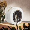 thumbnail image 6 of Fuzoiu Ruins Tiger Warrior Print Portable Jewelry Box,Round Mini Leather Travel Jewelry Case,Small Travel Jewelry Organizer,Jewelry Holder for Ring Necklace Earring for Women Girls-White, 6 of 7