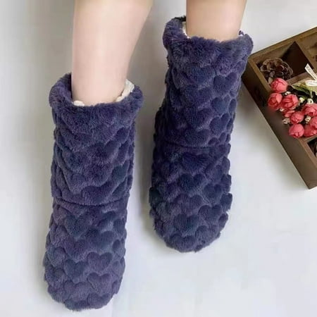 

Slippers CasWinter Couples Floor Socks Adult Thickened Plush Indoor Dance High Tube Floor Boots Early Education Parents