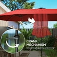 thumbnail image 6 of Outsunny 13' Large Patio Umbrella with Solar Lights, Double-Sided Outdoor Market Umbrella with Crank, 48 LED Lights for Garden, Pool, Yard, Burgundy, 6 of 9