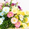 thumbnail image 6 of Artificial Decorative Flowers， 1 Bundles Artificial Daisies Flowers Cemetery Flower Plastic Memorial Bouquet for Hanging Window Box Home Table Centerpieces Decor, 6 of 9