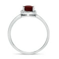 thumbnail image 5 of 14k White Gold Oval Garnet And Diamond Ring, 5 of 6