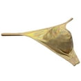 thumbnail image 3 of Botmois Men Gloss G-string Thong Underwear Elastic Sex Swim Tangas Classics Pouch T-back Gold M, 3 of 3