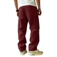 thumbnail image 5 of Lumtrix Men's Relaxed Fit Cargo Pants Baggy Straight Leg Casual Work Sweatpants with Pockets for Hiking Fishing Wine 2XL, 5 of 9