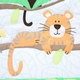 thumbnail image 5 of Sweet Baba 3 PC Organic Cotton Crib Bedding Set for Neutral Baby Boy and Girl,  Portable Standard Crib Set, Safari Woodland Tiger Monkey Nursery Set in White/Green, 5 of 9
