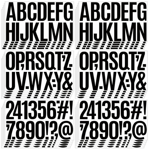 Sinekong 30 Sheets Letter Stickers Large Alphabet Number Stickers 3 Inch for Bulletin Board Poster Classroom Home, Black