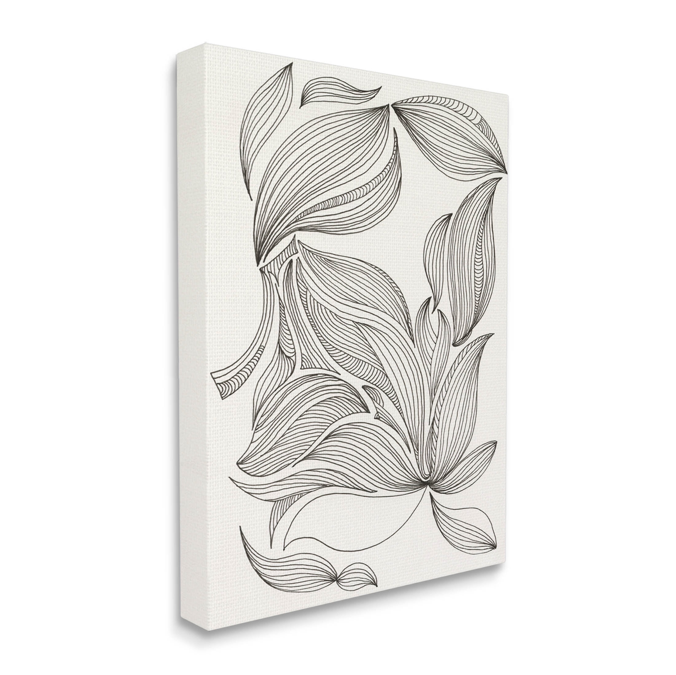 Stupell Industries Abstract Striped Floral Petals Graphic Art Gallery Wrapped Canvas Print Wall Art, Design by Regina Moore