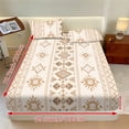 thumbnail image 2 of COEQINE Twin XL Size Sheet Set Cozy Easy & Secure Fit Stretchy 3 Pieces Bedding Sheet Set Bottom Bedsheet with All Around Elastic for Home Decor, Southwest American Tribal Beige, 2 of 5
