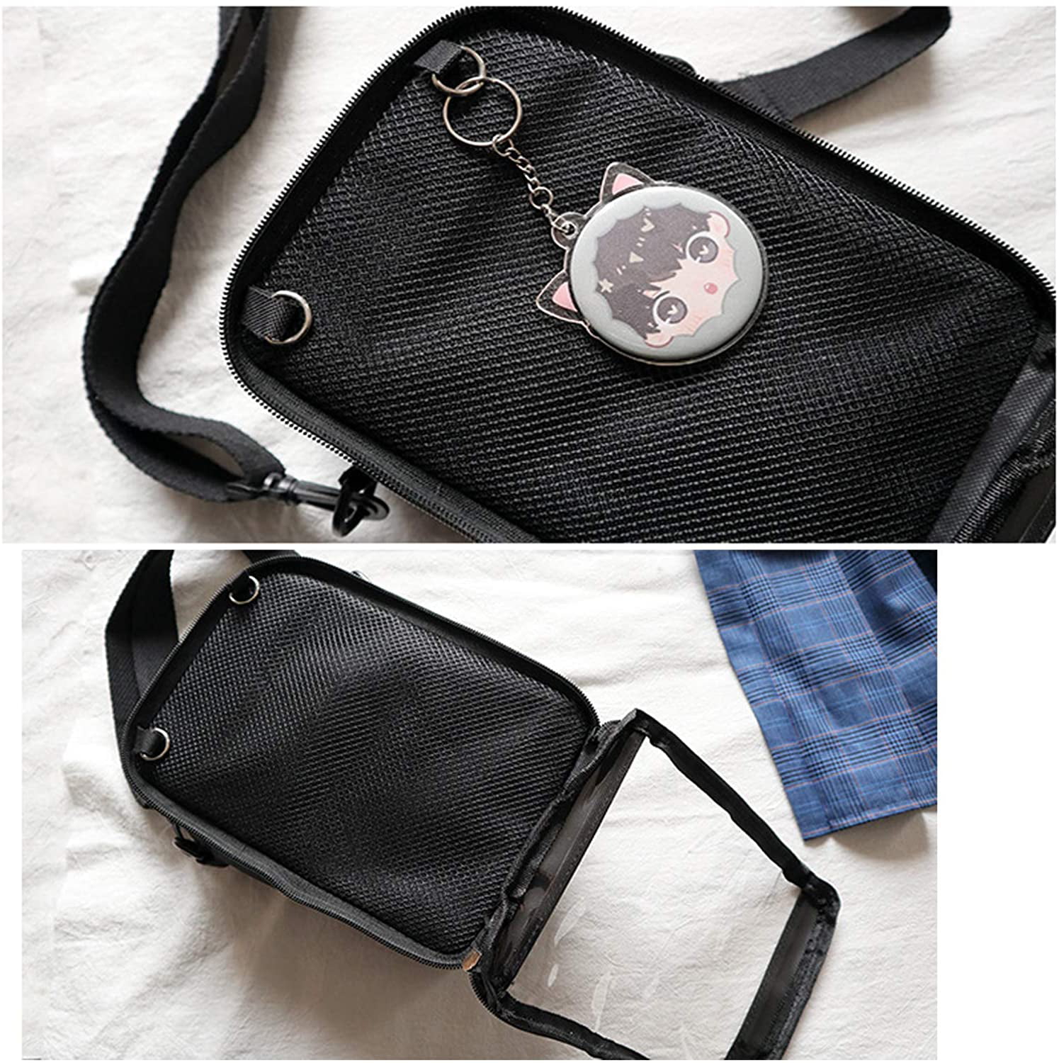 INAWOW Cute Ita Bag DIY Clear Crossbody Bag Shoulder Messenger Bag Purse Anime Satchels 