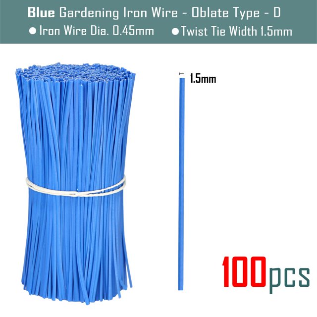 100 Uds. Bridas para cables de jardinería oblata, bridas de alambre de hierro reutilizables para flores, plantas, vides trepadoras, cuerdas fijas recubiertas multifunción Tan Jianjun unisex
