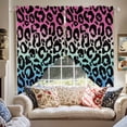 thumbnail image 2 of Animal Gradient Swag Valances for Windows 2 Pack Leopard Print Swag Kitchen Curtains 63 Inches Long Rod Pocket Short Window Treatment for Kitchen Bathroom 36"x63", 2 of 8
